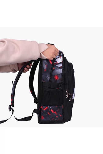 Bonluo Ghiozdan Scoală Negru/Verde Cu Model Minge Fotbal De Dimensiuni Wizzair (40*30*20cm)
