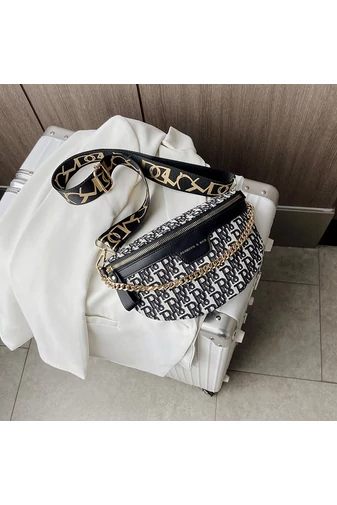 Bonluo Geantă De Mână/Crossbody Neagră Cu Inscripții 