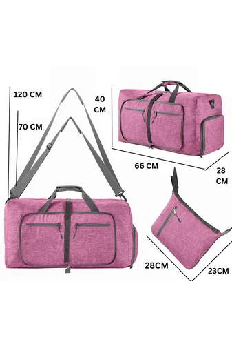Bonluo Geantă De Voiaj Roz Material Impermeabil Tip Pliabilă În Mărime Mică Dimensiune (40x66x28cm)