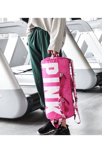Bonluo Geantă De Voiaj/Fitness Roz Închis Cu Inscripția PINK Din Material Impermeabil(49x23x21cm)