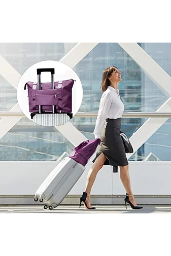 Bonluo Geantă De Voiaj Violet Închis Multifuncțional Cu Spațiu Extensibil Dimensiune Gratuită Wizzair(40x30x20)