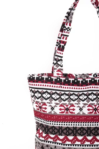 Geantă Damă Bleumarin Din Pânză Cu Model Ornamentale