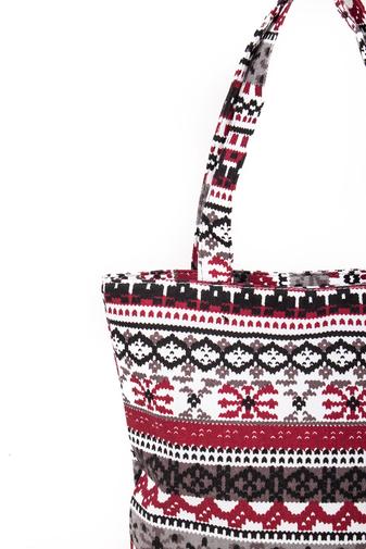 Geantă Damă Bleumarin Din Pânză Cu Model Ornamentale