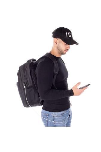 BONLUO Rucsac Pentru Laptop Negru Cu Gri Dimensiune Wizz-air Cu Cablu USB Multifuncțional (40x30x20)