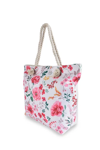 BONLUO Geantă De Plajă Cu Model Trandafiri Dimesiune 39*52*6cm