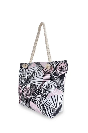 BONLUO Geantă De Plajă Cu Model Frunze , Dimesiuni 39*52*6cm
