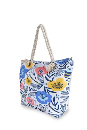 BONLUO Geantă De Plajă Cu Model Înflorat  Dimesiune 39*52*6cm