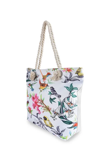 BONLUO Geantă De Plajă Cu Model Păsări Dimesiune 39*52*6cm