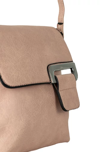 Geantă Crossbody De Damă Roz Pudră Din Imitație De Piele   