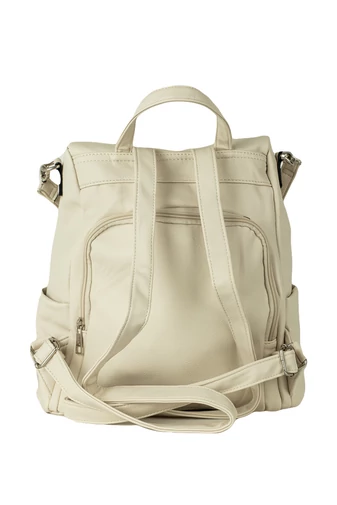 Bonluo Rucsac Dama Bej Din Imitație De Piele , Dimensiuni 35*37*11cm