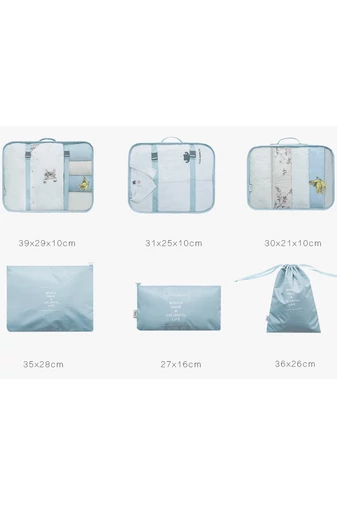 Sac Pentru Depozitare Haine Verde Deschis Ideal Pentru Călătorii (7buc)