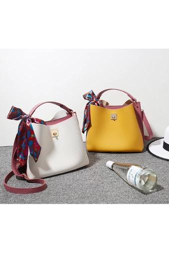 Bonluo Geantă De Mână/Umăr Bej/Vișinie Cu Accesoriu 