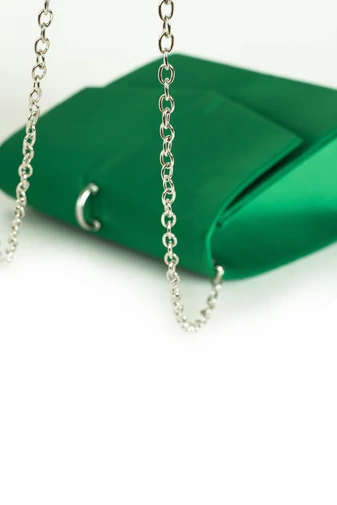 BONLUO Poșetă Mini Elegantă Verde De Damă Din Material Satinat 
