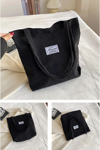 Bonluo Sacoșă Minimalistă Trendy Neagră Din Velur