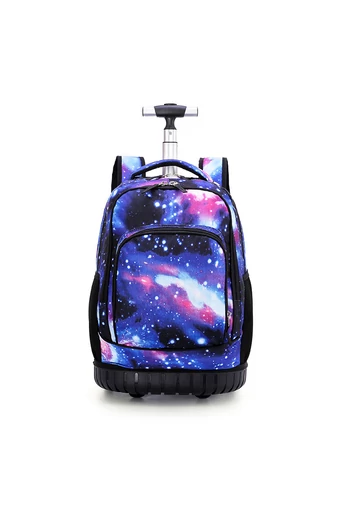 Bonluo Ghiozdan Pe Roți Albastru Colorat Calitate Premium Din Material Impermeabil Dimensiune 48*31*21cm