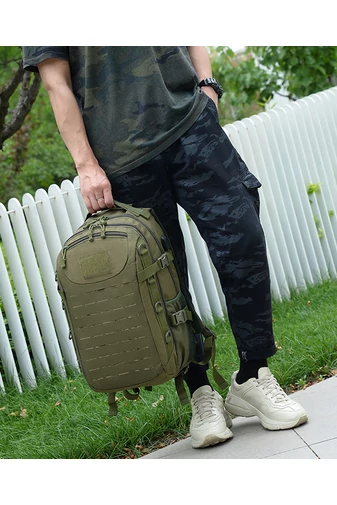 Bonluo Rucsac De Drumeți Verde Militar Foarte Rezistent Cu Spațiu USB Din Material Impermeabil (49*29*14cm)