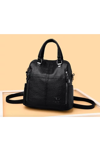 Bonluo Rucsac/ Geanta Crossbody Neagră Din Imitație De Piele Dimensiuni 26*24*12cm