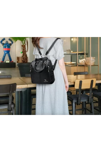 Bonluo Rucsac/ Geanta Crossbody Neagră Din Imitație De Piele Dimensiuni 26*24*12cm
