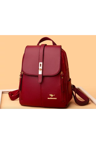 Bonluo Rucsac Damă Vișiniu Din Imitație De Piele Dimensiuni 32*26*14cm