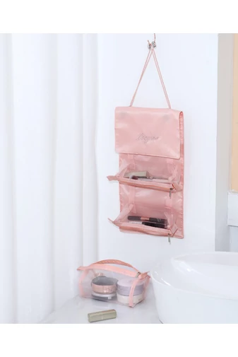 Bonluo Geantă De Cosmetice 4-în-1 Neagră Pliabilă/ Portabilă Și Multifuncțională Dimensiuni 54.5*23cm