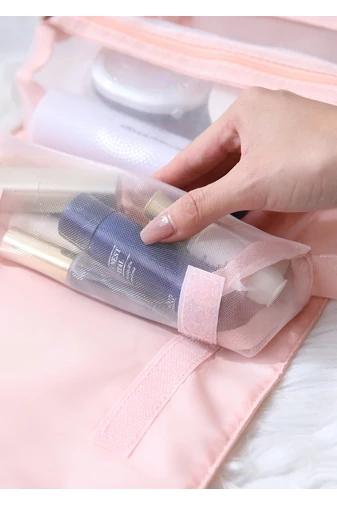 Bonluo Geantă De Cosmetice 4-în-1 Neagră Pliabilă/ Portabilă Și Multifuncțională Dimensiuni 54.5*23cm