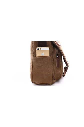 Bonluo Geantă Maro Crossbody De Bărbați Dimenisune Mare Din Pânză Foarte Rezistentă (40x35x13cm)