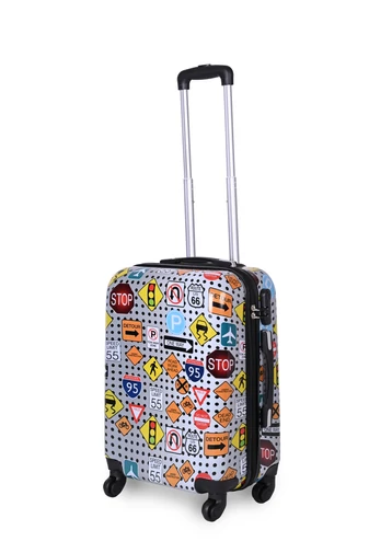 Ormi Valiză De Cabină Dimesiune Wizz-air Cu Pereți Rigizi Model Semne De Circulație(55x40x22cm)