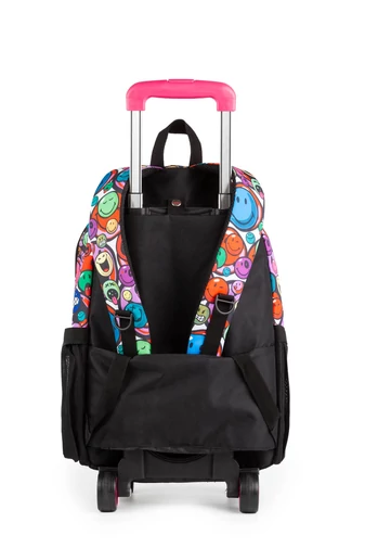 Aoking Rucsac Cu Fețe Zâmbitoare Cu Roți Dimensiuni 47*32*21cm
