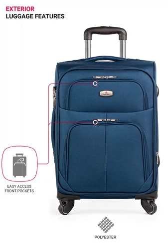  Valiză Albastru Închis Dimensiune Uriașă 84cm×50cm×31cm (4 roți) Cu Posibilitate Extindere Spațiu