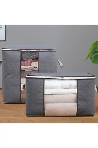 Bonluo Geantă De Depozitare/Organizator Dulap Gri Material Nețesut Din Polipropilenă Dimensiune (60X40X35)