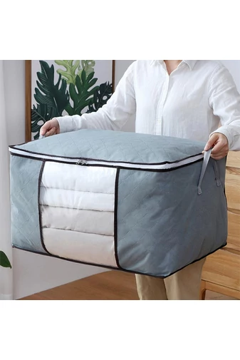 Bonluo Geantă De Depozitare/Organizator Dulap Gri Material Nețesut Din Polipropilenă Dimensiune (60X40X35)