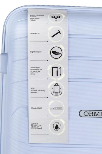 Troler De Cabină Ormi Negru Polipropilen De Calitate Premium Extrem De Rezistent Cu Roți Detașabile 53*35*20cm