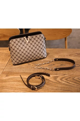 Geantă Crossbody Bonluo Maro Cu Model Din Imitație De Piele Dimensiunea 19*26*9cm  
