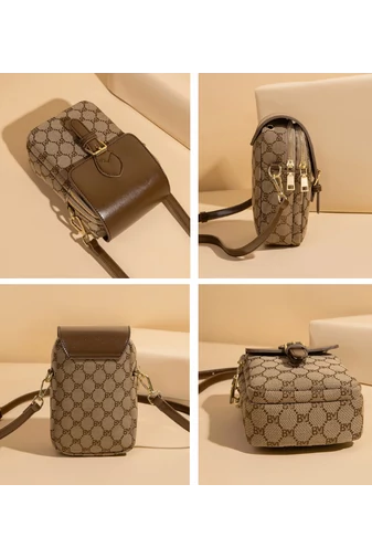 Geantă Crossbody Bonluo Maro Cu Model Dimensiunea 19*12.5*6 cm 