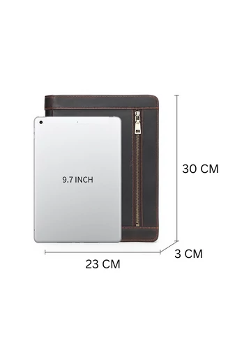 Mapă 2în1 Husă Ipad Maro Bonluo Din Piele Naturală Dimensiune (30*23*3cm)
