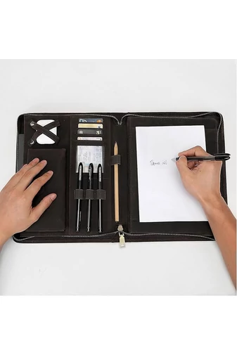 Mapă 2în1 Husă Ipad Maro Bonluo Din Piele Naturală Dimensiune (30*23*3cm)