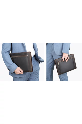 Mapă 2în1 Husă Ipad Maro Bonluo Din Piele Naturală Dimensiune (30*23*3cm)