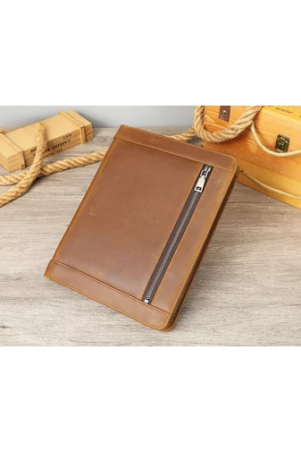 Mapă 2în1 Husă Ipad Maro Bonluo Din Piele Naturală Dimensiune (30*23*3cm)
