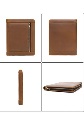 Mapă 2în1 Husă Ipad Maro Bonluo Din Piele Naturală Dimensiune (30*23*3cm)