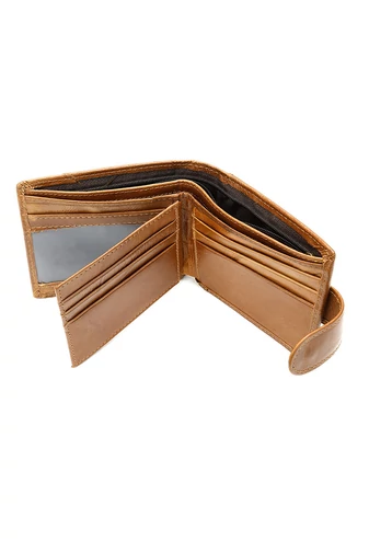 Portofel Bărbați Maro Bonluo Model Vulture Material Piele Naturală Dimensiune (9,5*11*1,5cm)
