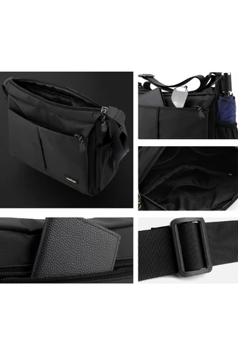 Geantă Neagră Crossbody De Bărbați Bonluo Din Material Impermeabil Dimensiune (25*33*13cm)