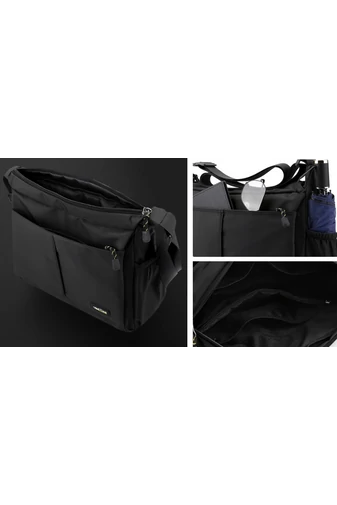 Geantă Neagră Crossbody De Bărbați Bonluo Din Material Impermeabil Dimensiune (25*33*13cm)