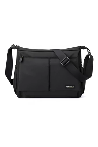 Geantă Neagră Crossbody De Bărbați Bonluo Din Material Impermeabil Dimensiune (25*33*13cm)