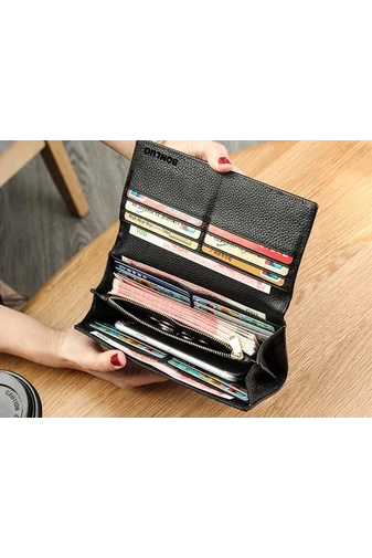 Portofel cu Model Trandafiri Colorați Din Piele Naturală Dimensiuni (10*19,5*3 cm)