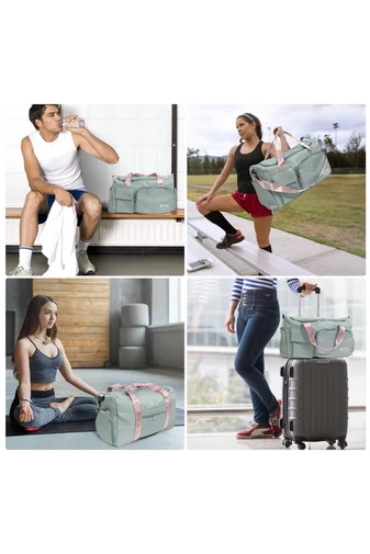 Bonluo Geantă De Voiaj/Fitness Verde Cu Spațiu Pentru Încălțăminte Dimensiune Gratuita Wizzair(40x30x20) Calitate Premium