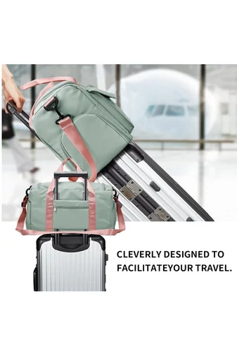 Bonluo Geantă De Voiaj/Fitness Verde Cu Spațiu Pentru Încălțăminte Dimensiune Gratuita Wizzair(40x30x20) Calitate Premium
