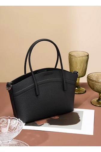Geantă De Mână Și De Umăr Mini Bonluo Maro Neagra Din Piele Naturală Dimensiune (21*16*8cm)