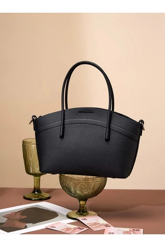 Geantă De Mână Și De Umăr Mini Bonluo Maro Neagra Din Piele Naturală Dimensiune (21*16*8cm)