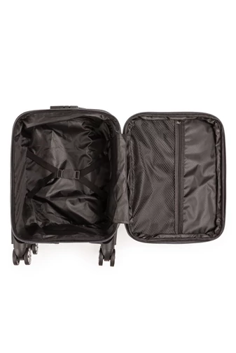 Leonardo Davinci Valiză Neagră Cu Pereți Moi Extensibil De Dimensiune Wizzair 40*30*20cm