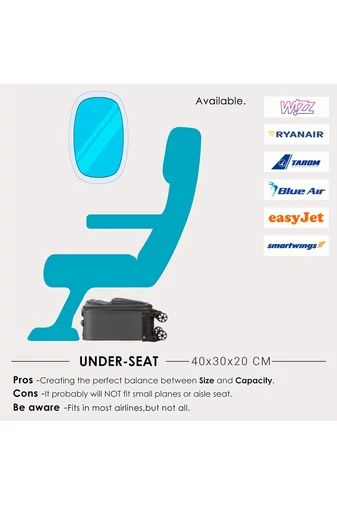 Leonardo Davinci Valiză Neagră Cu Pereți Moi Extensibil De Dimensiune Wizzair 40*30*20cm